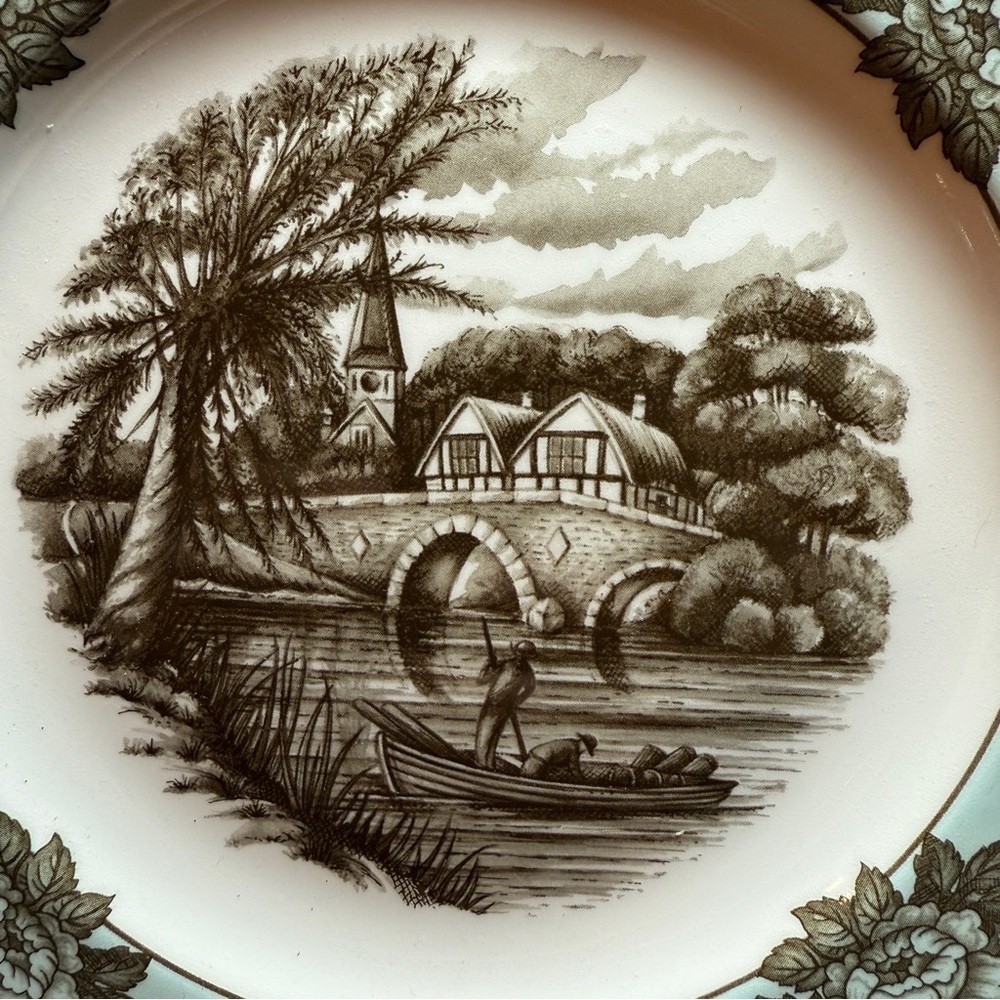 Johnson Brothers “River Scenes” 10.75” Accent Dinner Plate England  Windmill - Picture 2 of 6